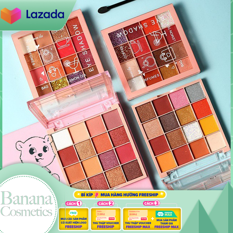 [HCM]Bảng Phấn Mắt Lameila Tutu 16 ô màu Eye Shadow Nội Địa Trung | Bảng Phấn Mắt Lameila Tutu 16 ô màu Eye Shadow Coffee x Lemon Tea Có Nhũ