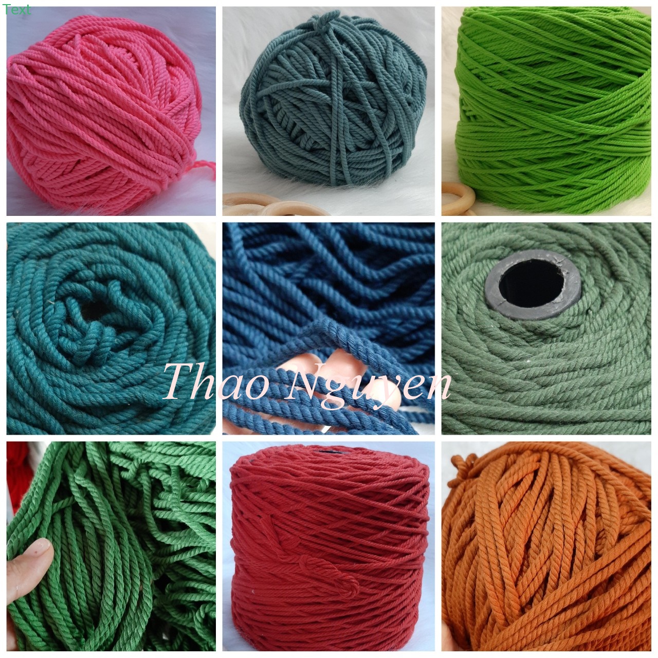 200g Dây thừng se macrame, dây cotton 3mm- sợi xoắn. Nhiều màu sắc