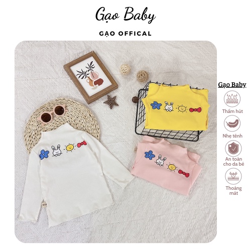 Áo Phông Cao Cổ Dài Tay Cho Bé Từ 8-22kg