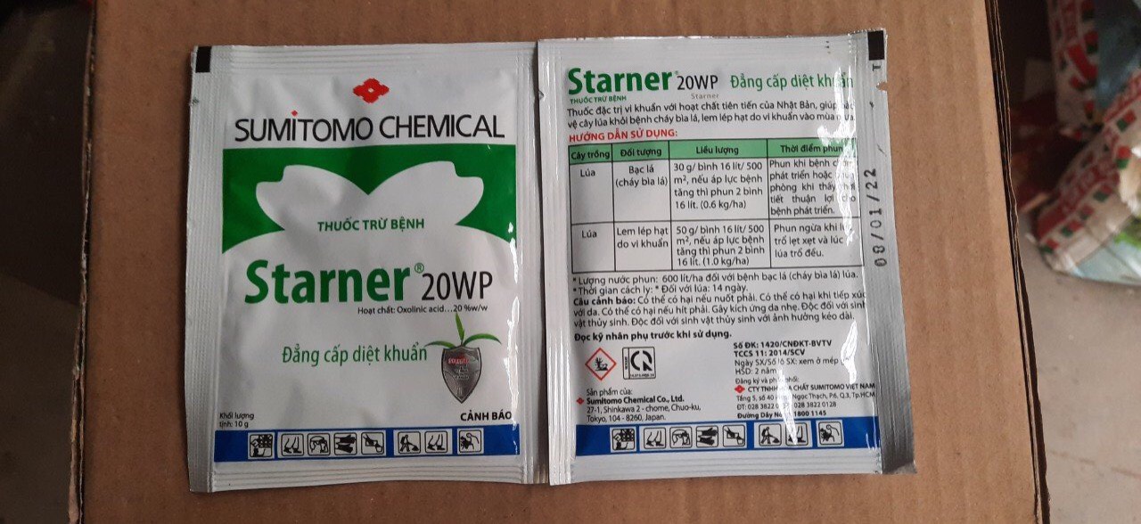 Chế phẩm phòng trừ vi khuẩn Staner 20wp 10gr, cam kết sản phẩm đúng mô tả, chất lượng đảm bảo