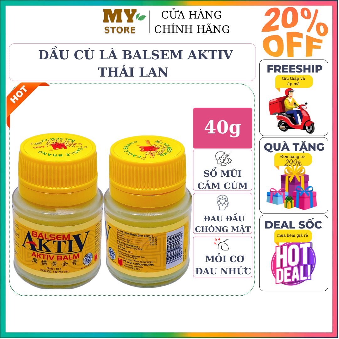 Dầu cù là vàng balsem aktiv balm indonexia 40g