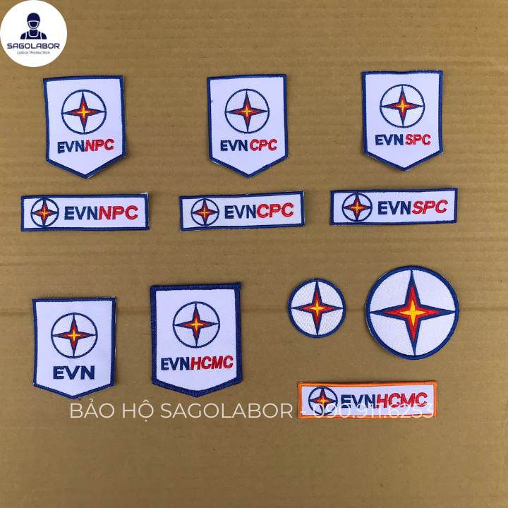 Logo thêu áo điện lực evn spc npc cpc hcmc