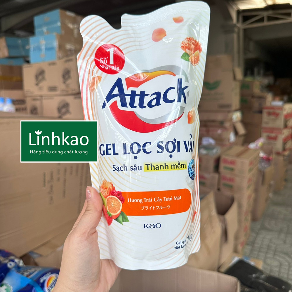 Nước giặt Gel lọc sợi vải Attack mới Túi 1kg