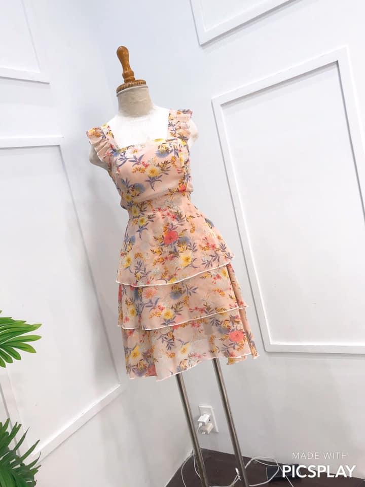Đầm xòe cánh tiên chất voan tơ cao cấp