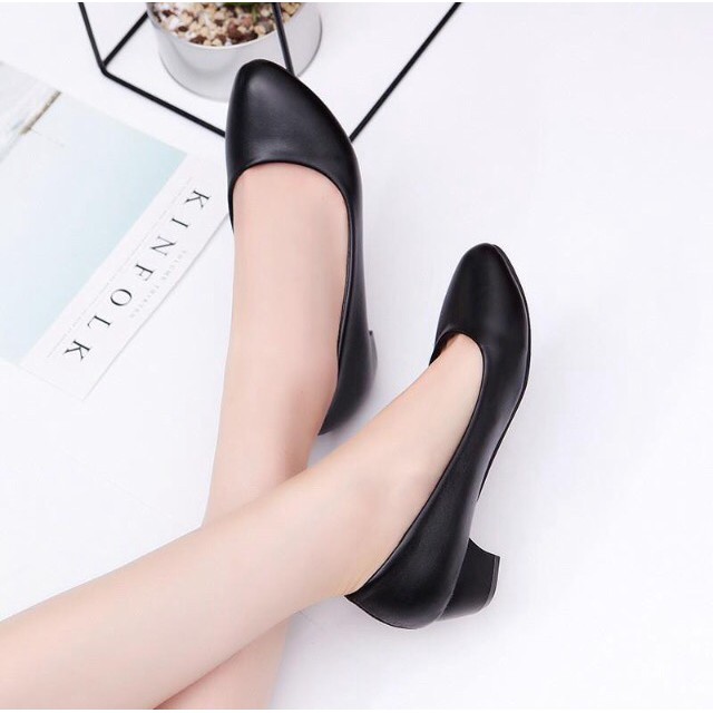 Hàng VNXK M4 Giày cao gót nữ da lì 4cm siêu bền kèm hình thật ❤️❤️❤️