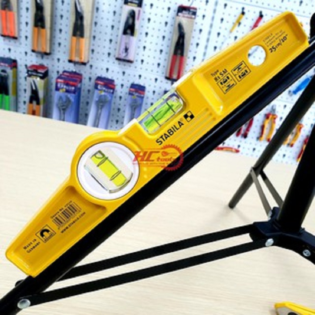 Thước thủy nivo cân bằng 2 bọt thủy 25cm, đế từ tính, stabila germany sản xuất tại chlb đức mã type 81sm 02510
