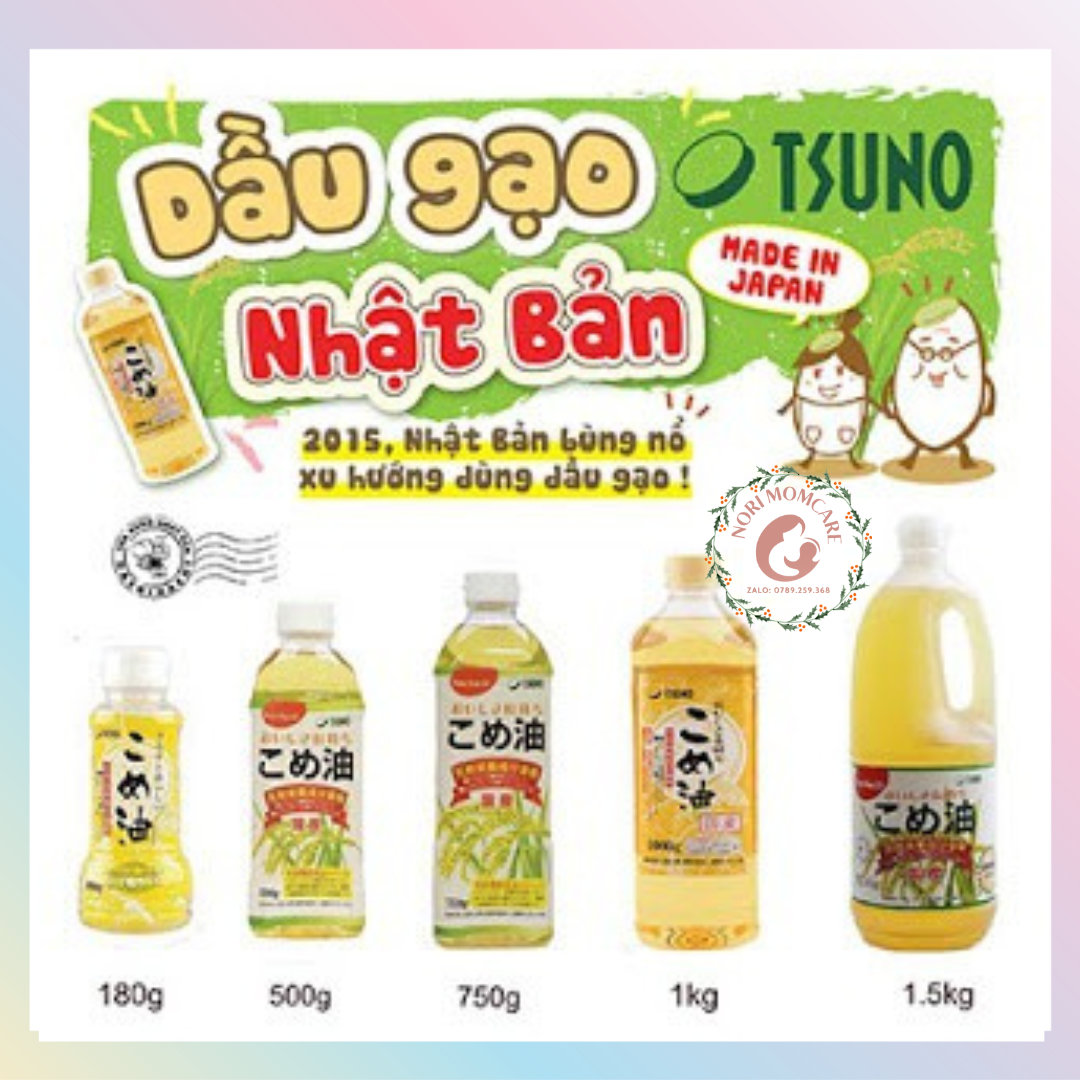 1 chai dầu gạo Tsuno 180gr nguyên chất, tốt cho sức khỏe, date mới
