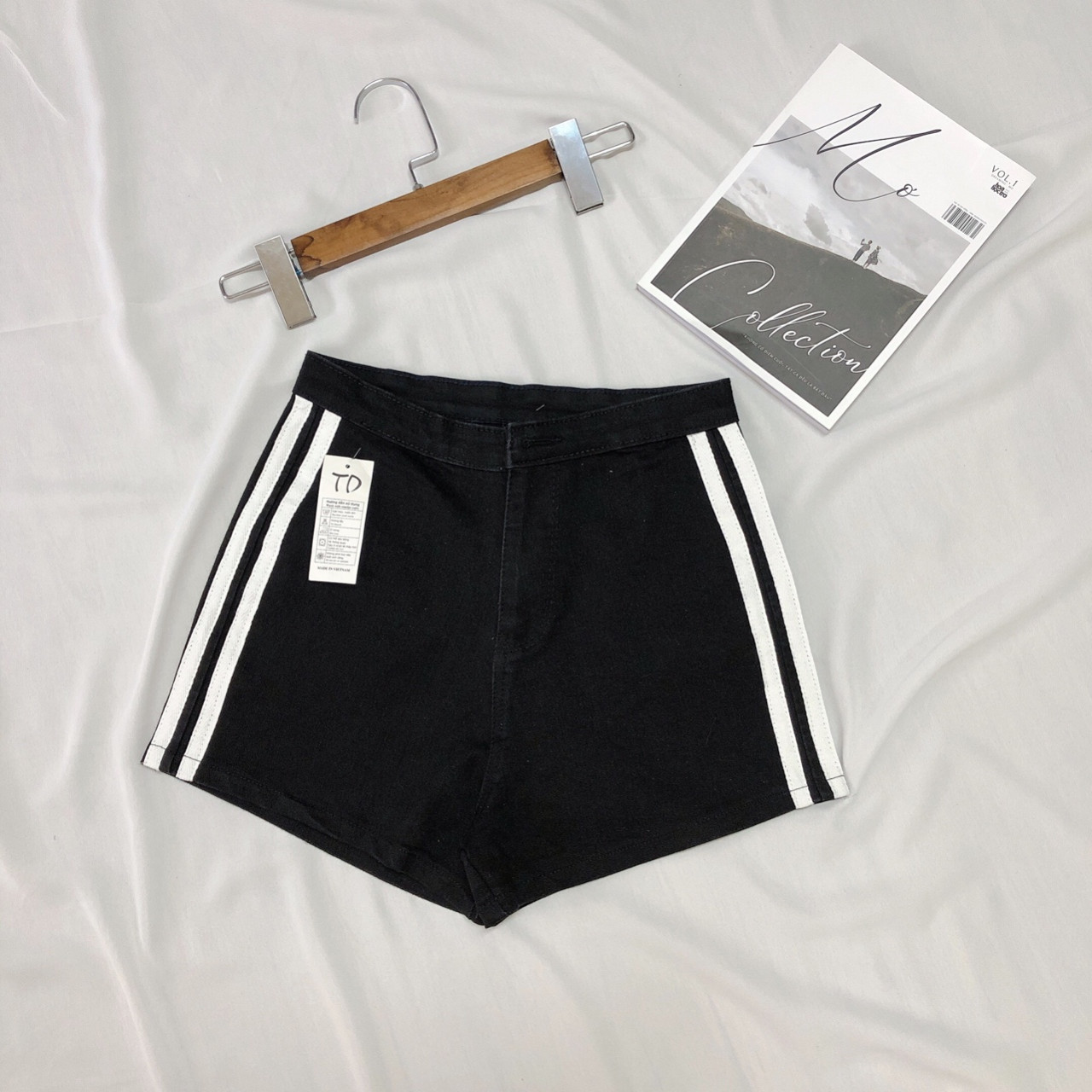 Quần đùi shorts chất kaki jean phối viền,quần short nữ,quần đùi,LY STORE