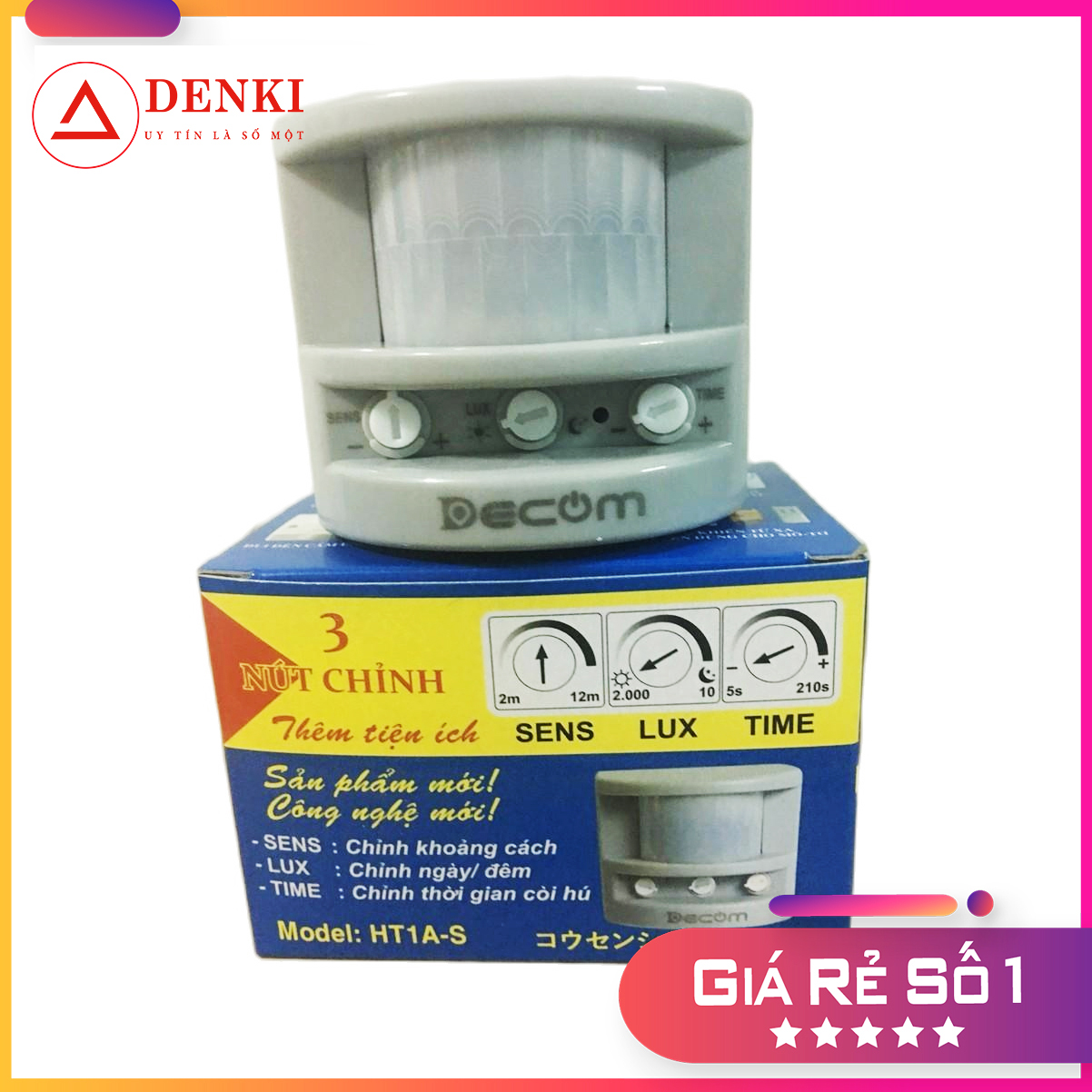 [CHUẨN DECOM] Báo động chống trộm hồng ngoại HT1A-S 3 nút chỉnh - Phiên bản 2021 chỉnh ngày đêm [BH 1 NĂM]