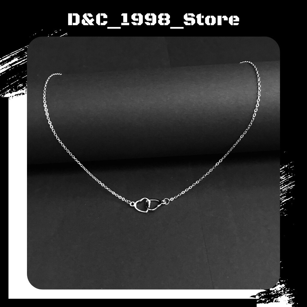 Dây Chuyền, Vòng Cổ Nữ Hình Trái Tim Đôi Bằng Hợp Kim Titan Không Gỉ - D&C_1998_Store