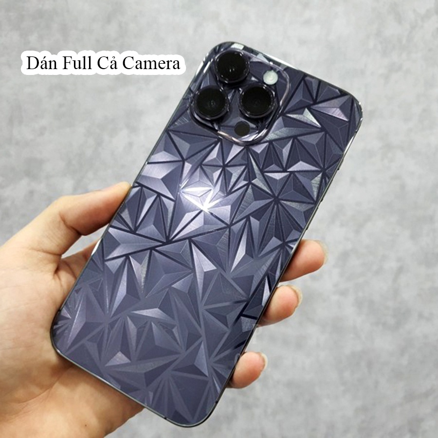 Miếng Dán Skin PPF mặt sau dán viền vân 4D 3D kim cương chống va đập iphone 13 promax 12 promax 11 promax 14 promax