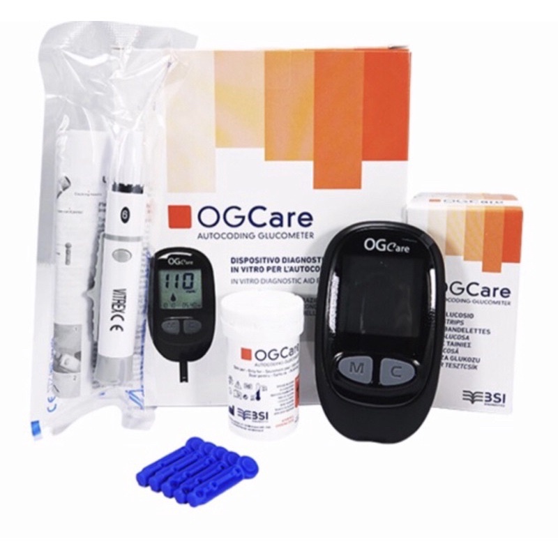 Máy đo đường huyết ogcare tặng kèm 25 que hàng chính hãng