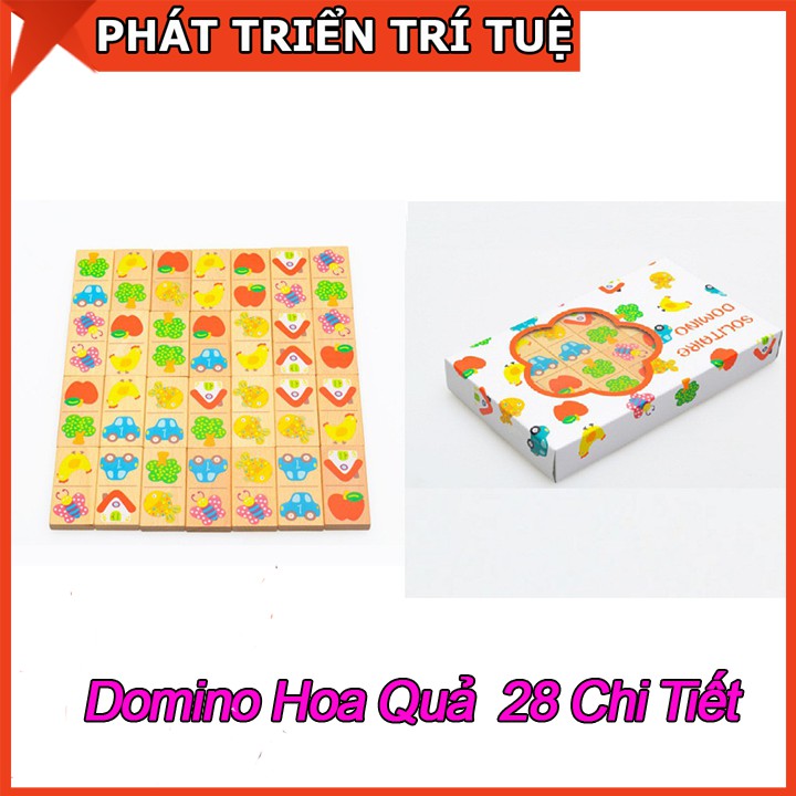 Đồ chơi gỗ domino hoa quả tìm cặp giống nhau 28 chi tiết cho bé