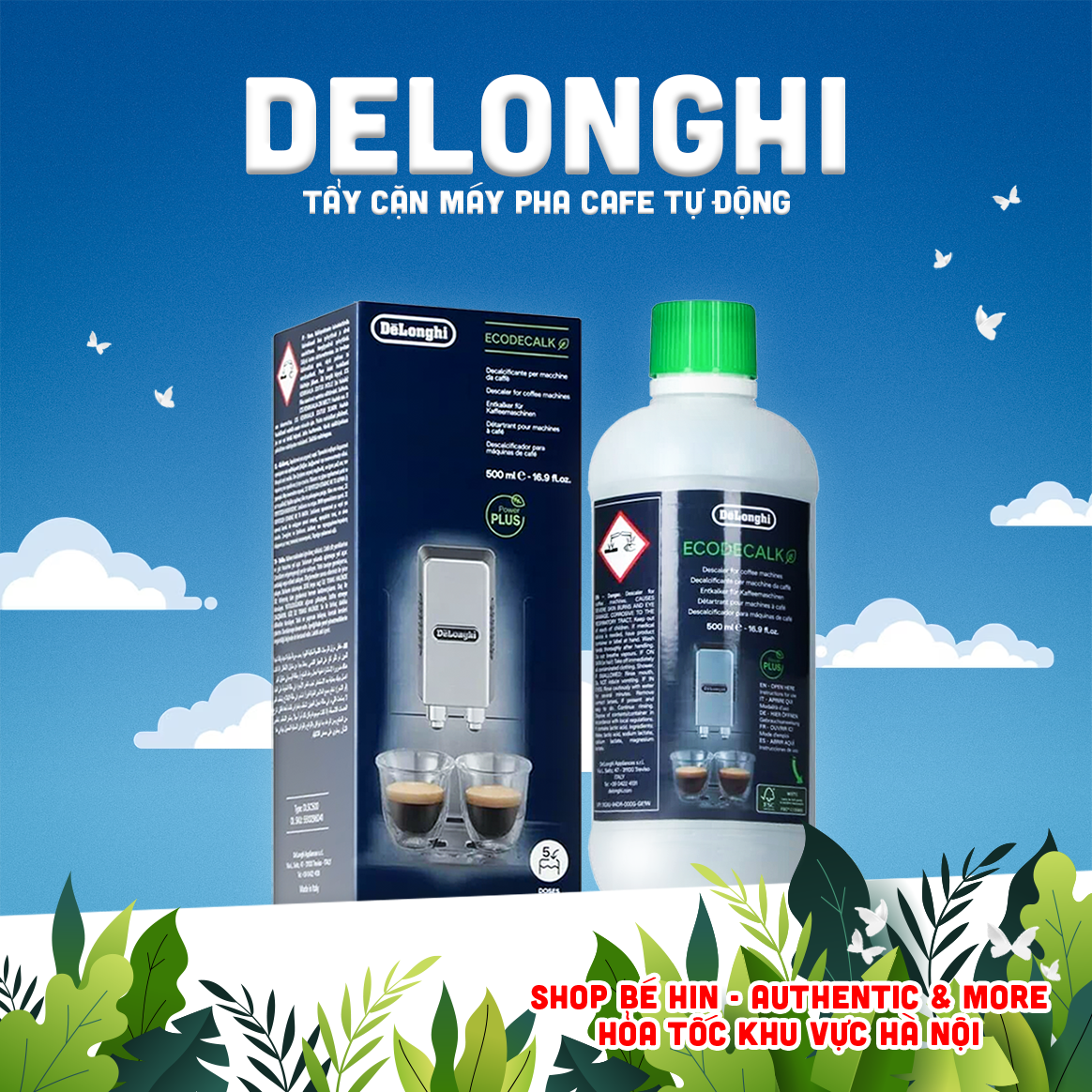Tẩy cặn máy pha cafe Delonghi Ecodecalk 200ml 100ml Dung dịch vệ sinh máy pha cà phê tự động