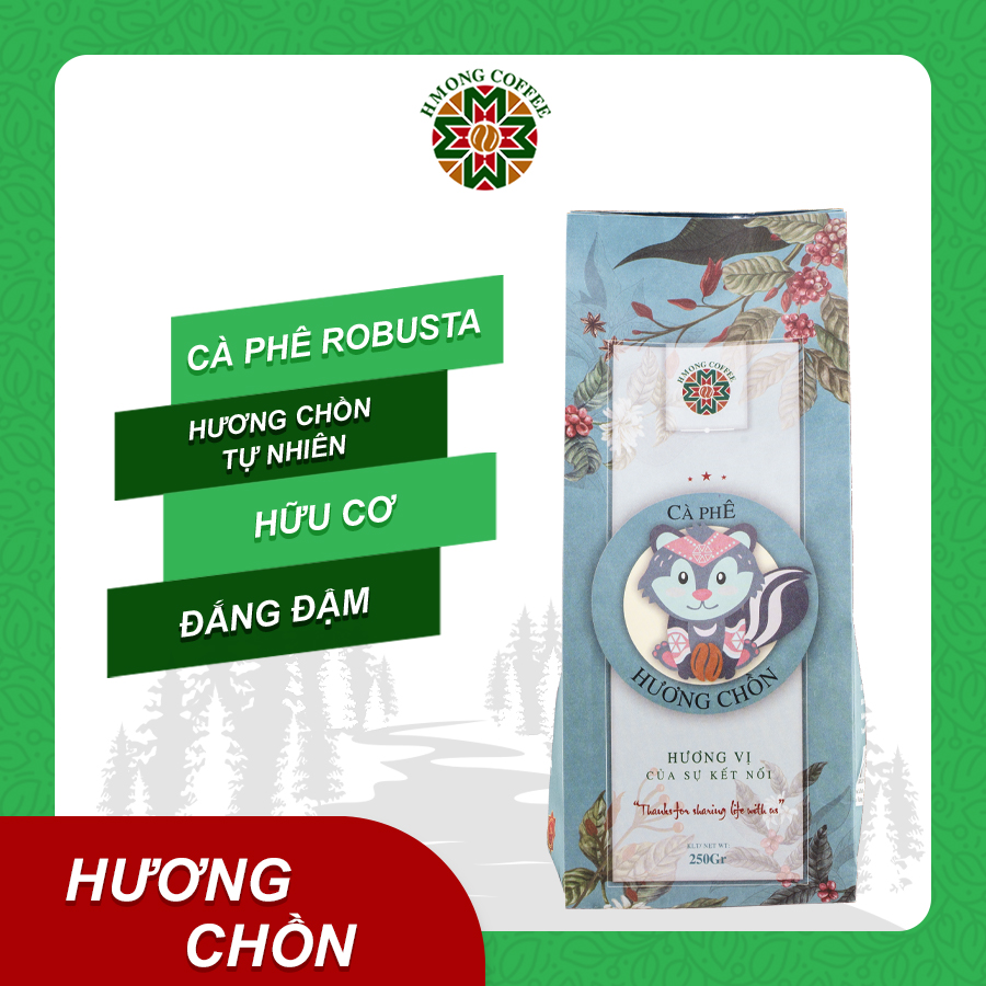 [HCM]Cafe bột Hương Chồn của HMong Coffee 500gram cafe sạch hoàn toàn rang mộc vị đắng đậm hương chồn tự nhiên thơm lừng thích hợp cho người có gu cafe mạnh
