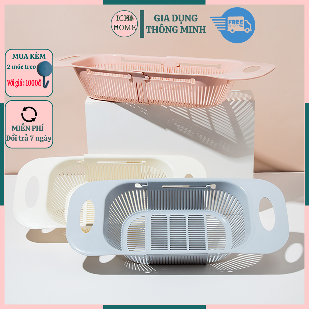 Rổ Nhựa Rửa Bát Gác Bồn Di Động Khay Đựng Thực Khẩm Giúp Ráo Nước Có Thể Thay Đổi Kích Thước [ Có Quà Tặng Kèm]
