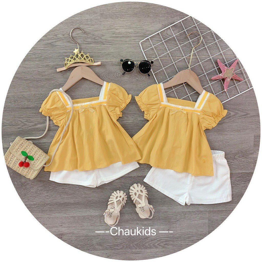 ÁO BABYDOLL CỔ VUÔNG KÈM QUẦN (10-20KG)