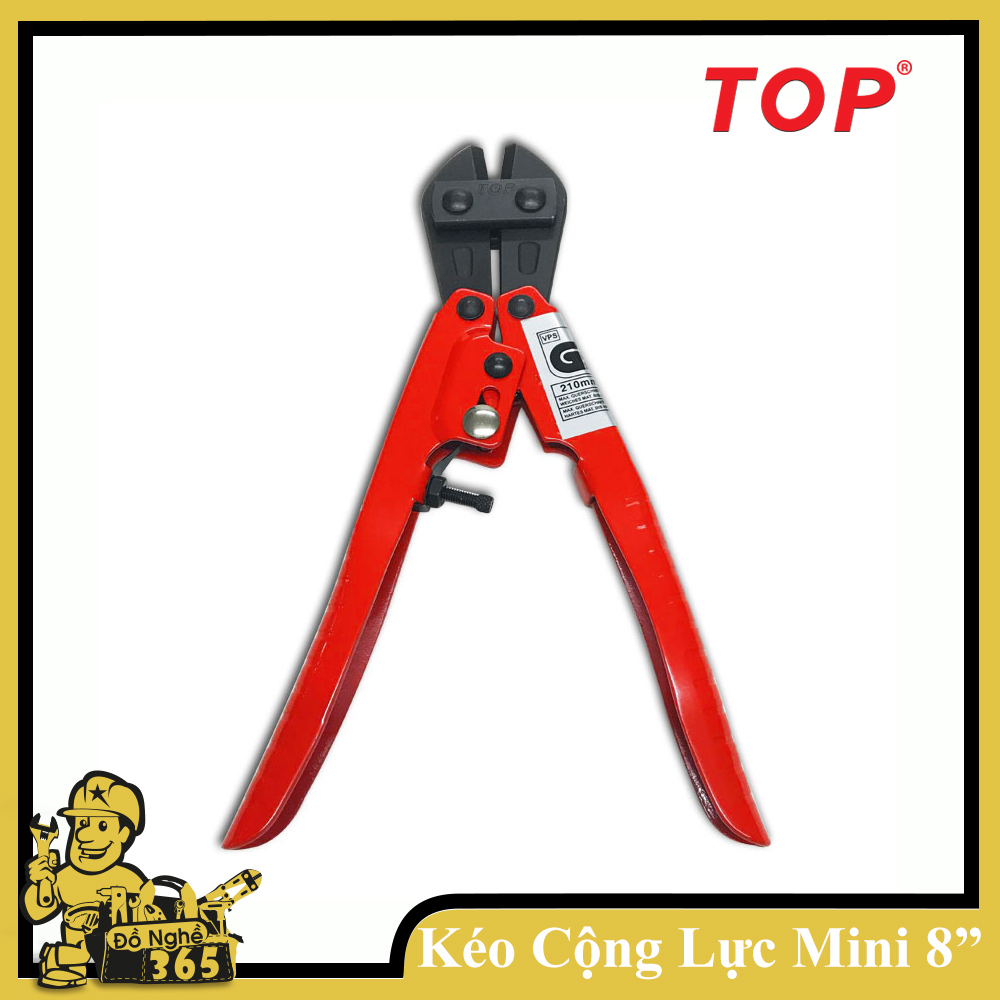 Kìm cắt cộng lực mini 8" TOP, kìm thiết kế theo kiểu cộng lực thân dài 200mm chuyên dùng cắt sắt, kẽm tiết diện nhỏ