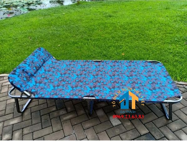 Giường xếp vải khung sắt cỡ đại rộng 90cm x dài 1m9 - mm06