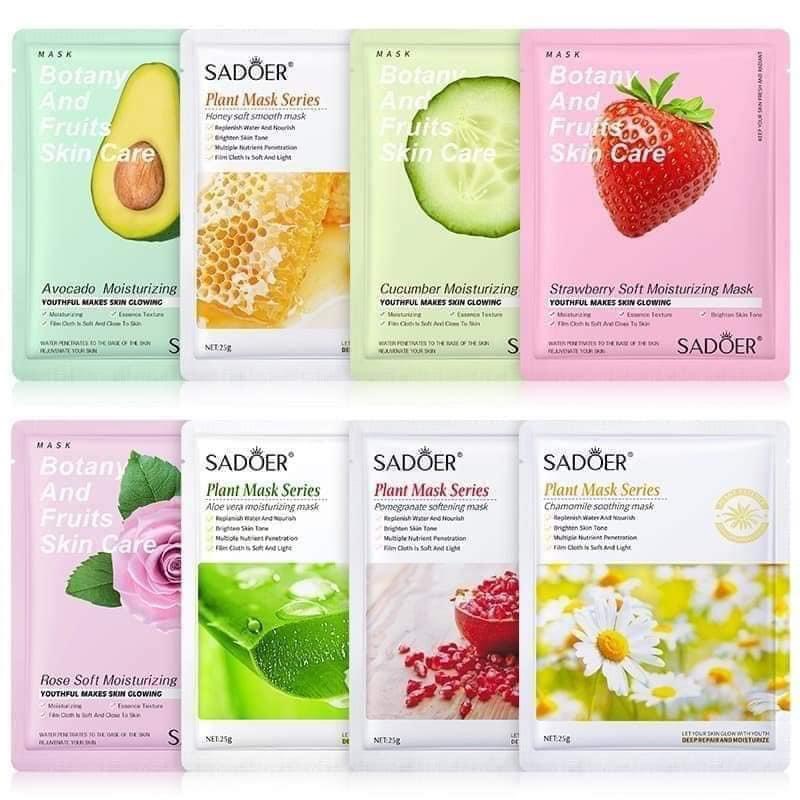 Combo 8 miếng mặt nạ dưỡng da cấp ẩm trái cây SADOER