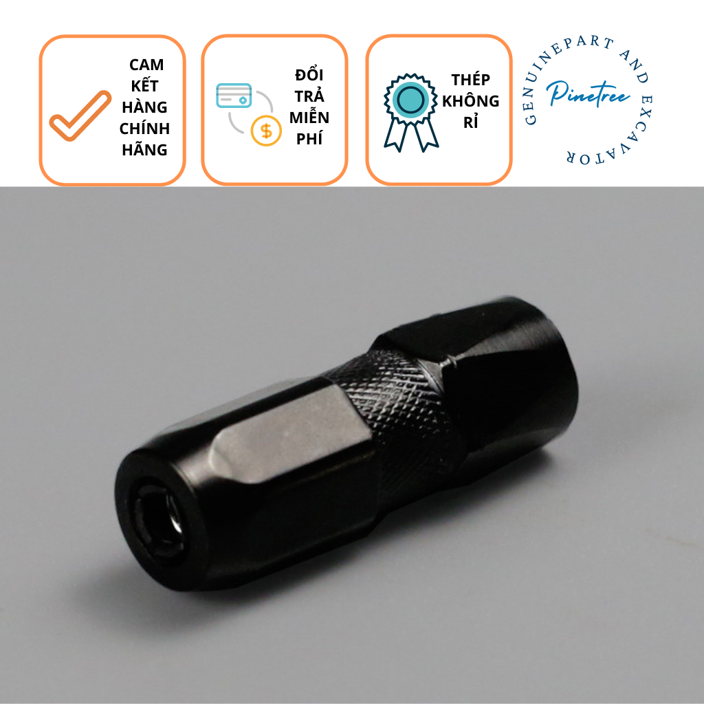 Đầu bơm mỡ đen loại tốt, dùng được cho các loại dây bơm mỡ, dễ tháo lắp, chắc chắn