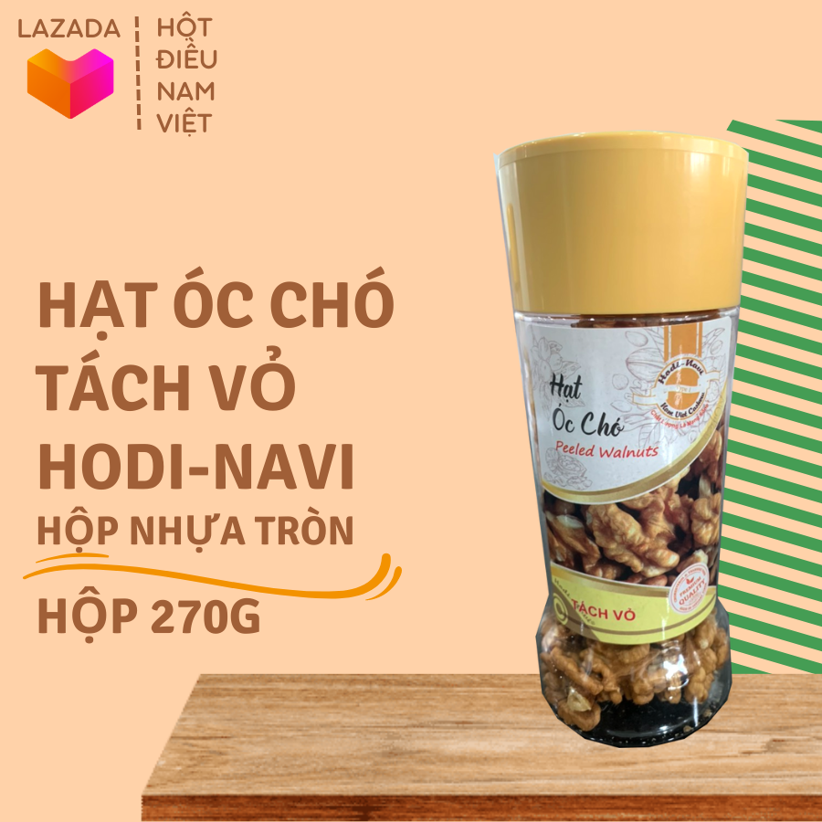 Nhân óc chó Hodi-Navi hộp nhựa 270gr, nhân óc chó đã tách vỏ, dinh dưỡng, tốt cho mẹ bầu.