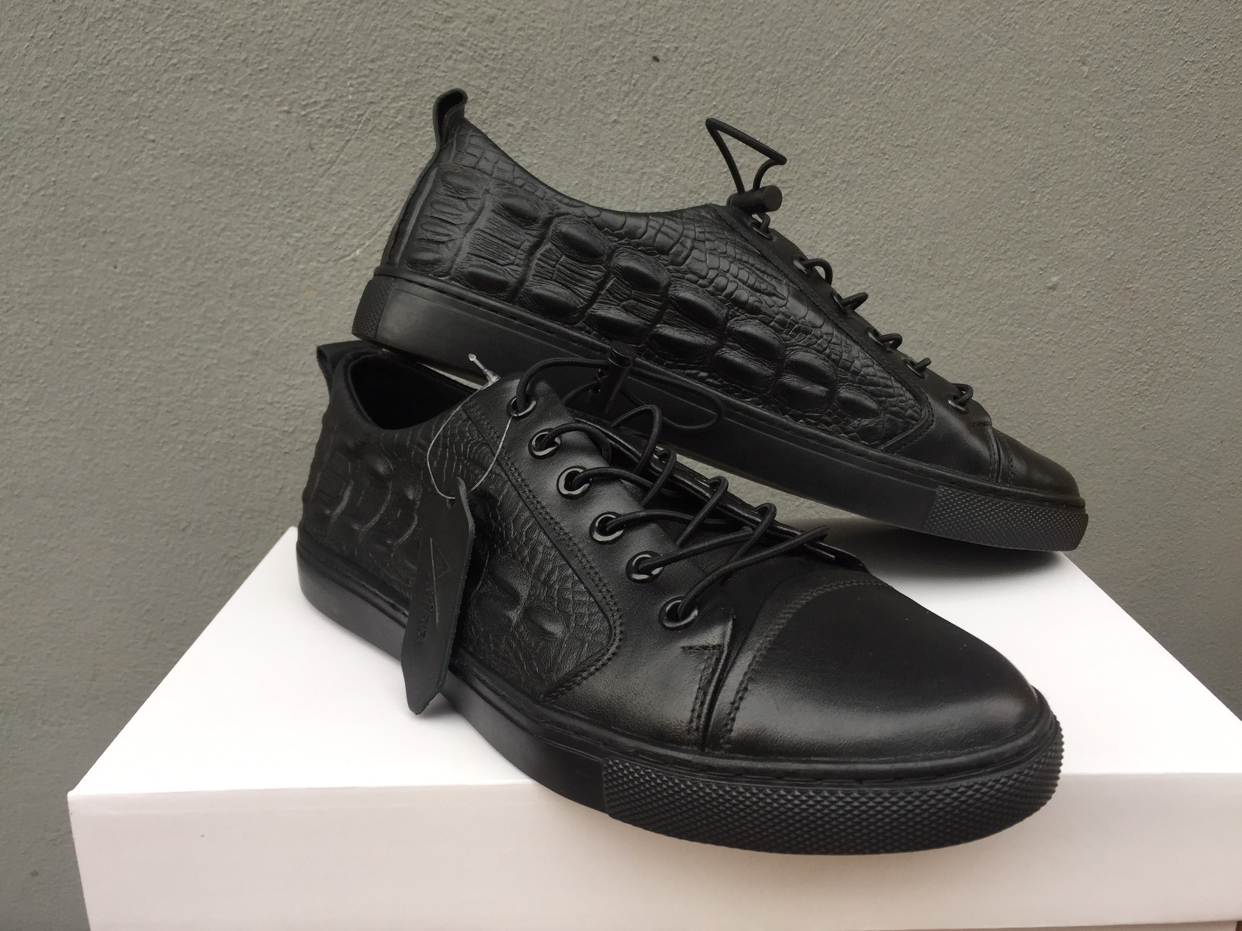 giày thể thao nam da bò in vân cá sấu hàng đẹp giày da nam cao cấp giày giá tốt nam