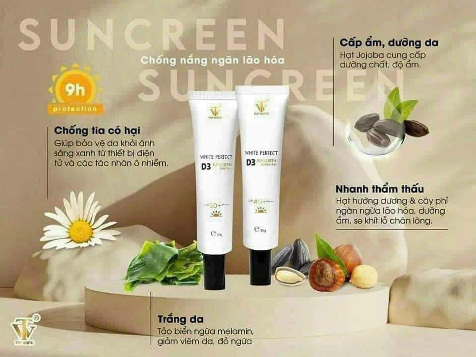 Kem chống nắng white perfect d3