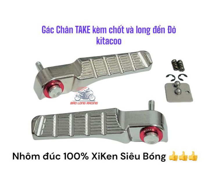 Gác chân ĐÚC Gcraft tặng kèm long đền kitaco đỏ và chốt gác chân INOX gắn xe máy Siêu Rẻ Đẹp