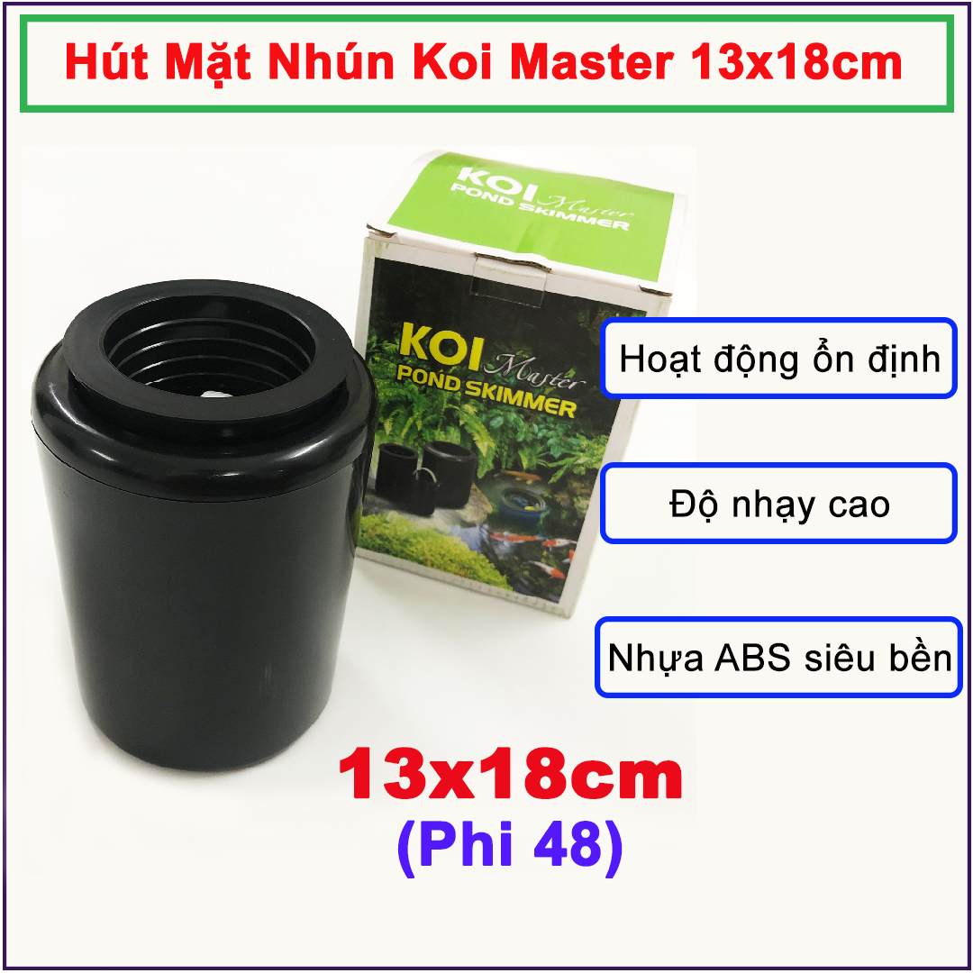 Hút mặt nhún mini cho hồ koi Master 13x18cm phi 48 (vận hành ổn định, độ nhún rất nhạy, nhựa ABS siêu bền và an toàn cho cá)