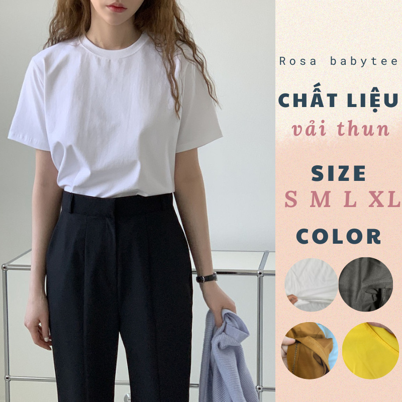 Áo Thun Trơn Form Babytee Nữ Chất Cotton Thoáng Mát Dễ Thương - babytee