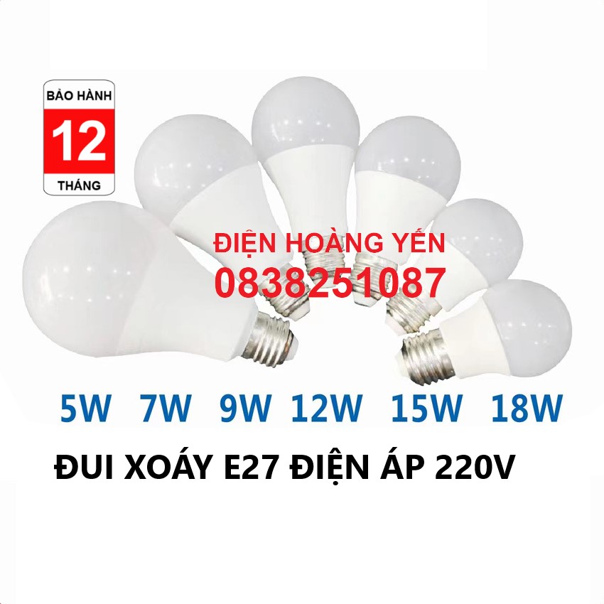 Bóng đèn led tròn 3w 5w 9w 15w cao cấp siêu sáng siêu bền
