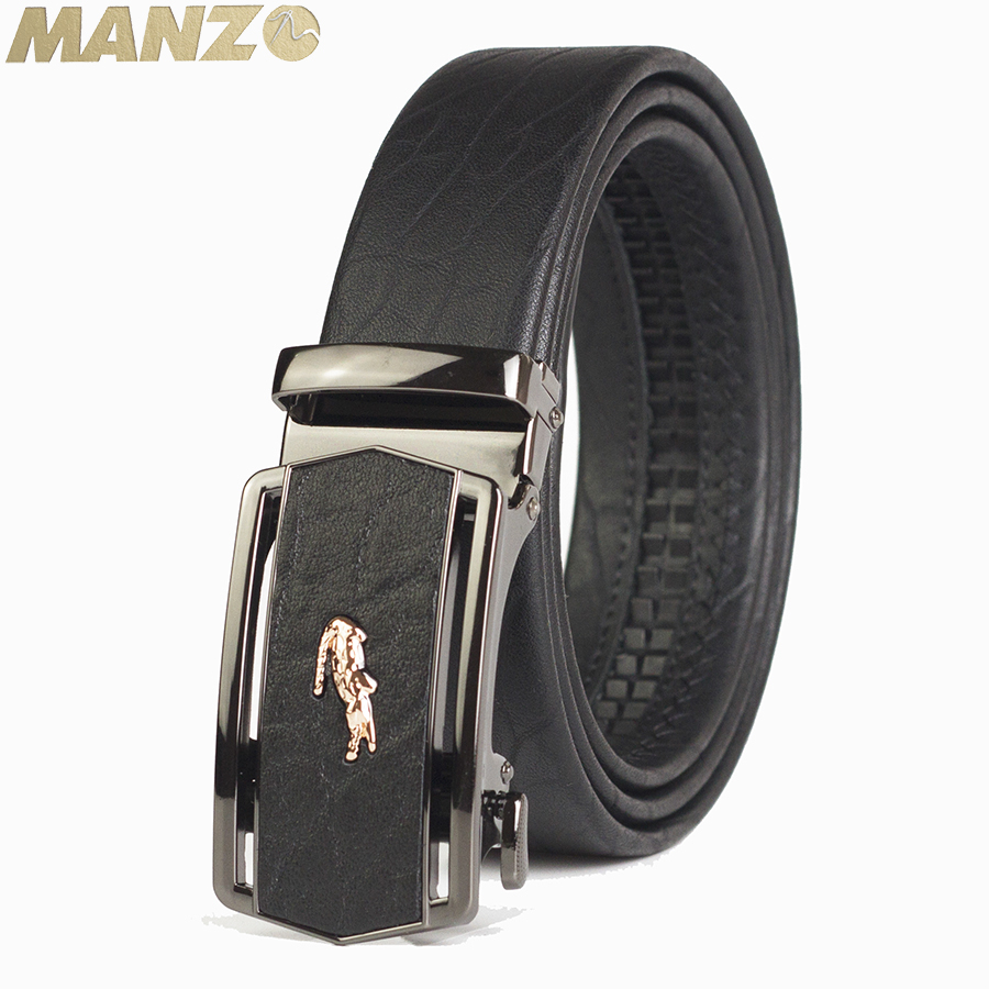 Thắt lưng nam da voi cao cấp Manzo TLV90- Dây nịt nam khóa tự động- BH 1 năm, tặng móc khóa