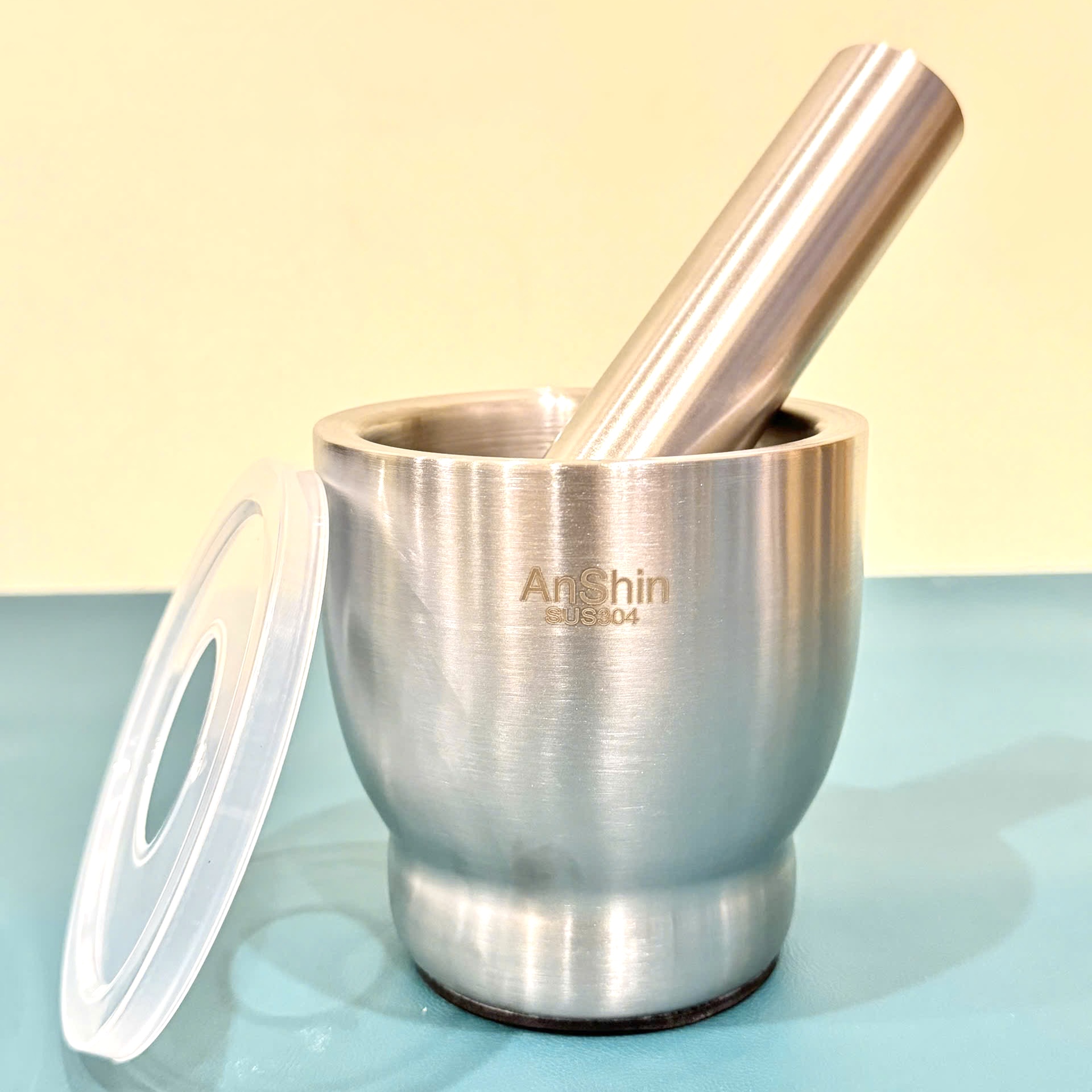 Bộ cối chày Inox 304 chính hãng Anshin - hàng cao cấp không vết hàn