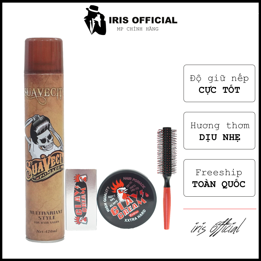 Combo sáp vuốt tóc nam & nữ ClayCream CHÍNH HÃNG + Gôm xịt tóc | Wax vuốt tóc cao cấp SIÊU GIỮ NẾP sap vuot toc & gel vuot toc