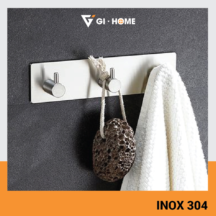 Móc Dán Tường Đa Năng GIHOME Inox 304 Keo Dán 3M Siêu Dính Treo Quần Áo, Khăn, Dụng Cụ Bếp, Đồ Nhà Tắm