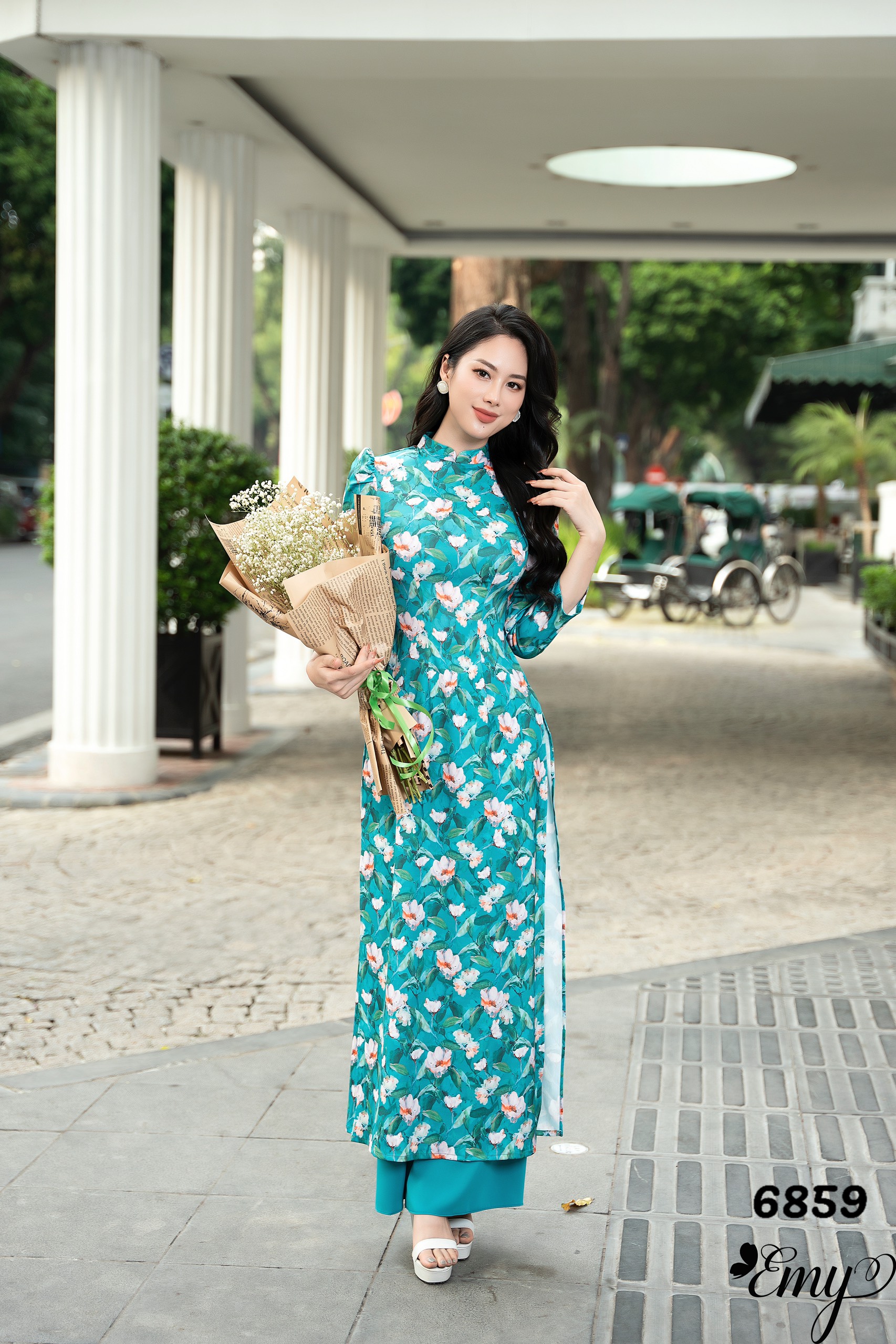 Emy em6859 sét áo dài xanh