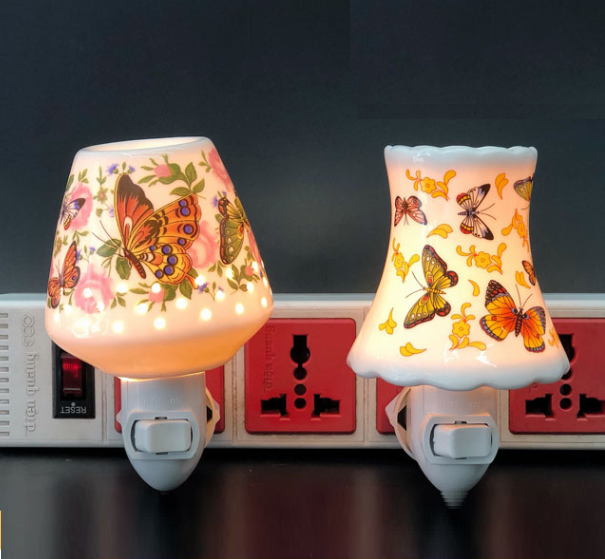 Đèn ngủ tinh dầu đèn xông tinh dầu mini gắn tường bằng gốm xuyên sáng