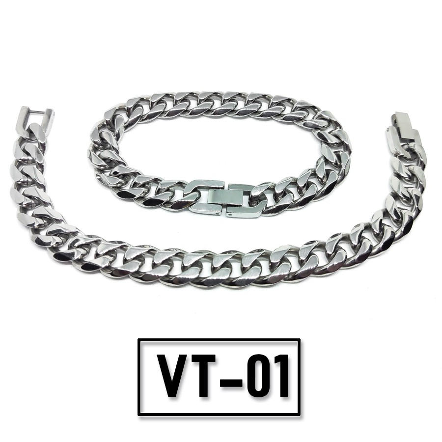 Vòng tay TITAN dây xích bạc - Mẫu VT-01