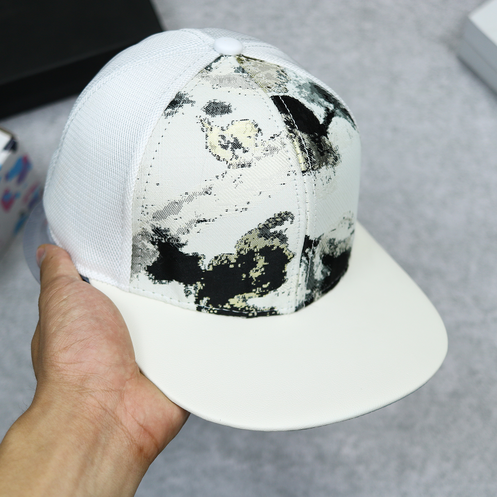Nón Snapback trắng phối màu Nón cam thời trang phong cách, hàng fullbox độc quyền mẫu mới