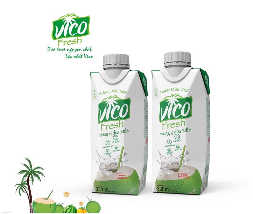 COMBO 2 HỘP NƯỚC DỪA VICO FRESH 330ML - VỊ XIÊM - ACP