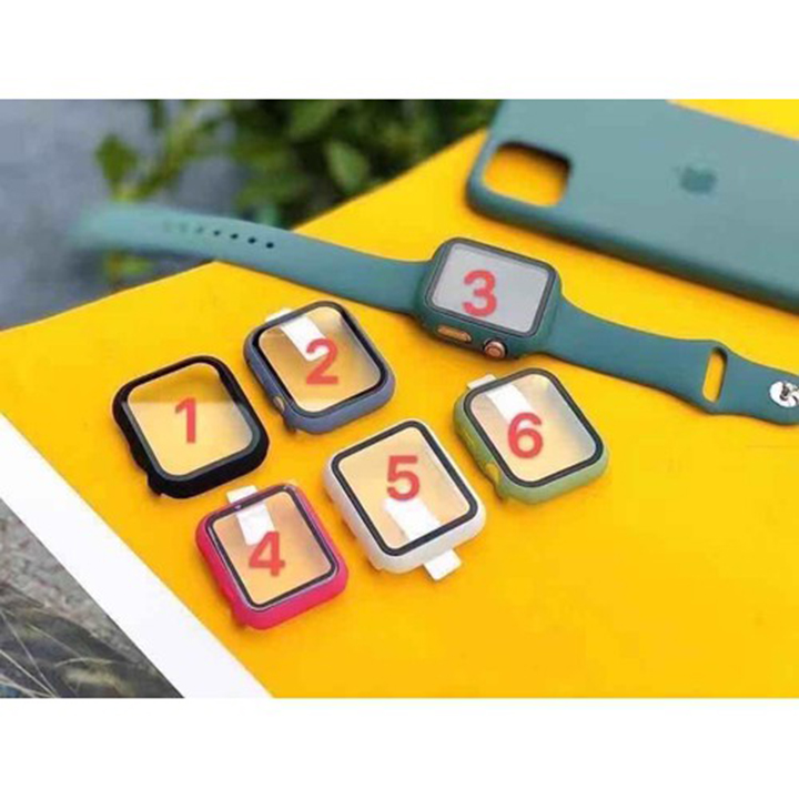 Ốp viền ốp mặt kính bảo vệ đồng hồ thông minh Apple Watch tặng kèm miếng dán PFF bảo vệ mặt kính - ốp viền