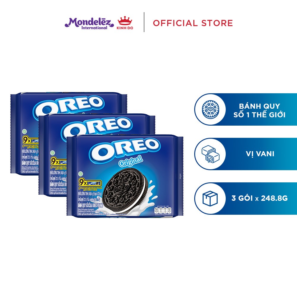  Bánh Quy Oreo Vị Vani Combo 3 Gói X 248.4G 
