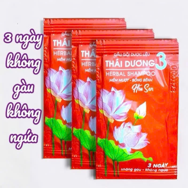 Combo 50 gói dầu gội thái dương 3 hương hoa Sen mẫu mới (gói rời không theo dây)