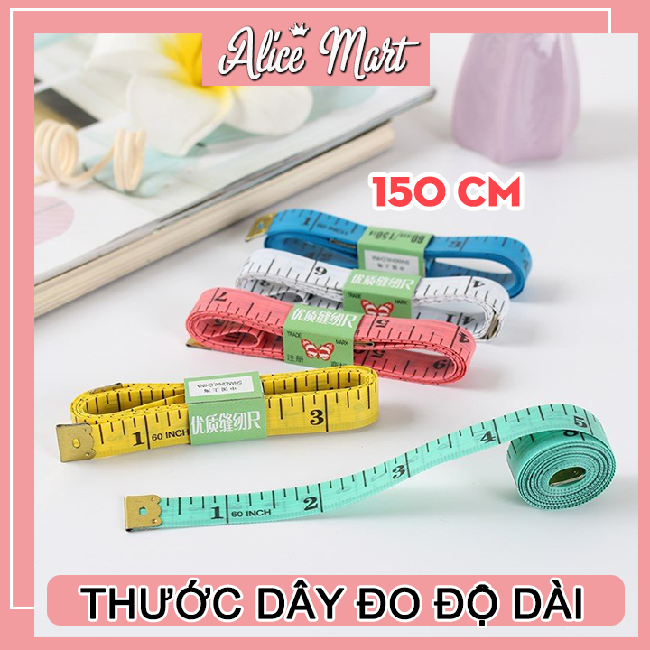 Thước dây đo 150cm - thước dây may đồ, đo eo - thước dây mềm may đo quần áo