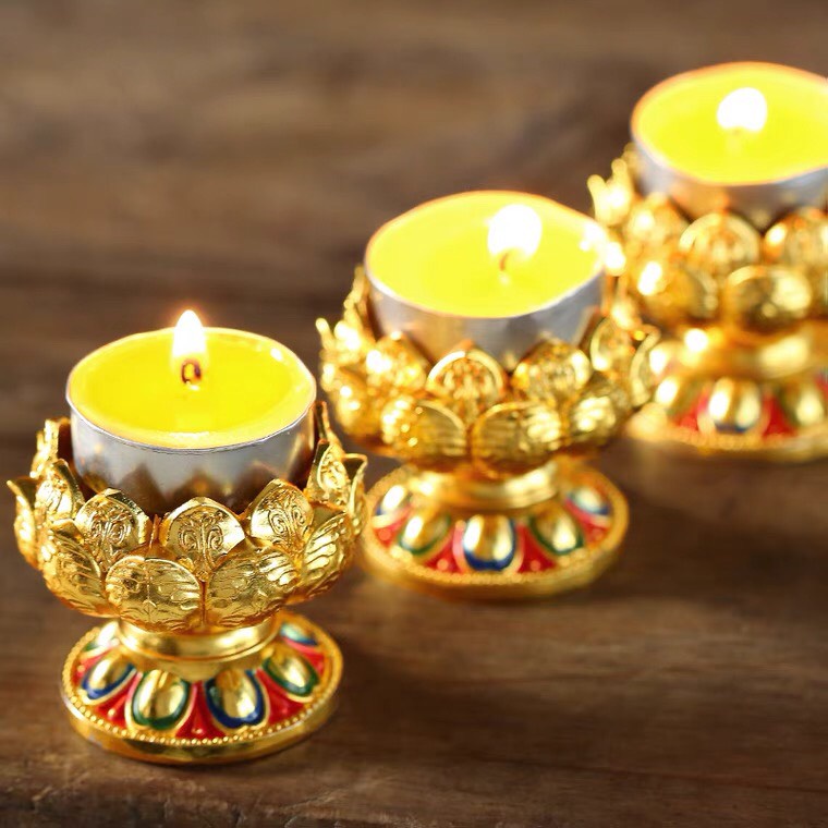 Chân Đế sen trưng đèn cầy, nến- chất liệu đồng- Văn Phòng Phâm Nhơn Phát