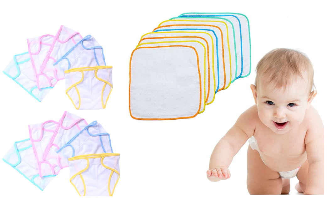 HCM  Bộ 10 Tã vải + 10 Khăn Lót Chống Thấm Cho Bé