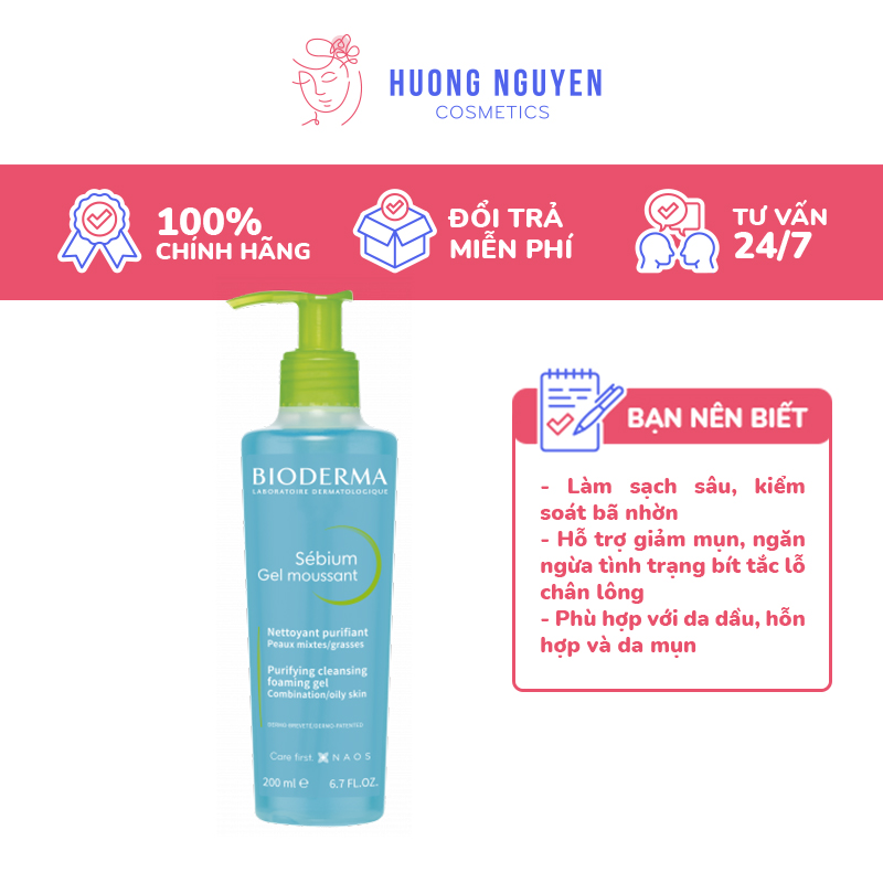 Sữa Rửa Mặt Bioderma Sebium Gel Moussant 200ml