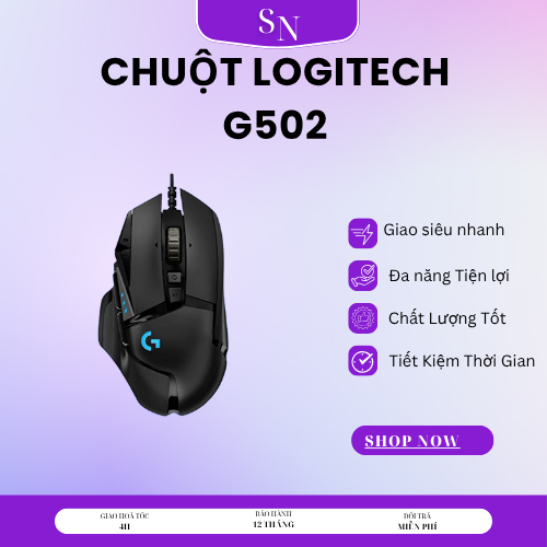 Chuột gaming có dây Logitech G502 Hero - Cảm biến Hero 25k, RGB, 11 nút lập trình Chuột chơi game Hiệu suất cao G502 HERO của Logitech Chuột Máy Tính Có Dây LOGITECH G502 Led Rgb Chuột Gaming Wireless 3 Chế Độ, Thiết Kế Đẹp Chính Hãng Suno Top