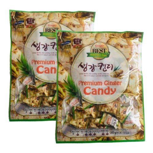COMBO 5 GÓI Kẹo Gừng Hàn Quốc Premium Ginger Candy Gói 200g- GIẢM HO HIỆU